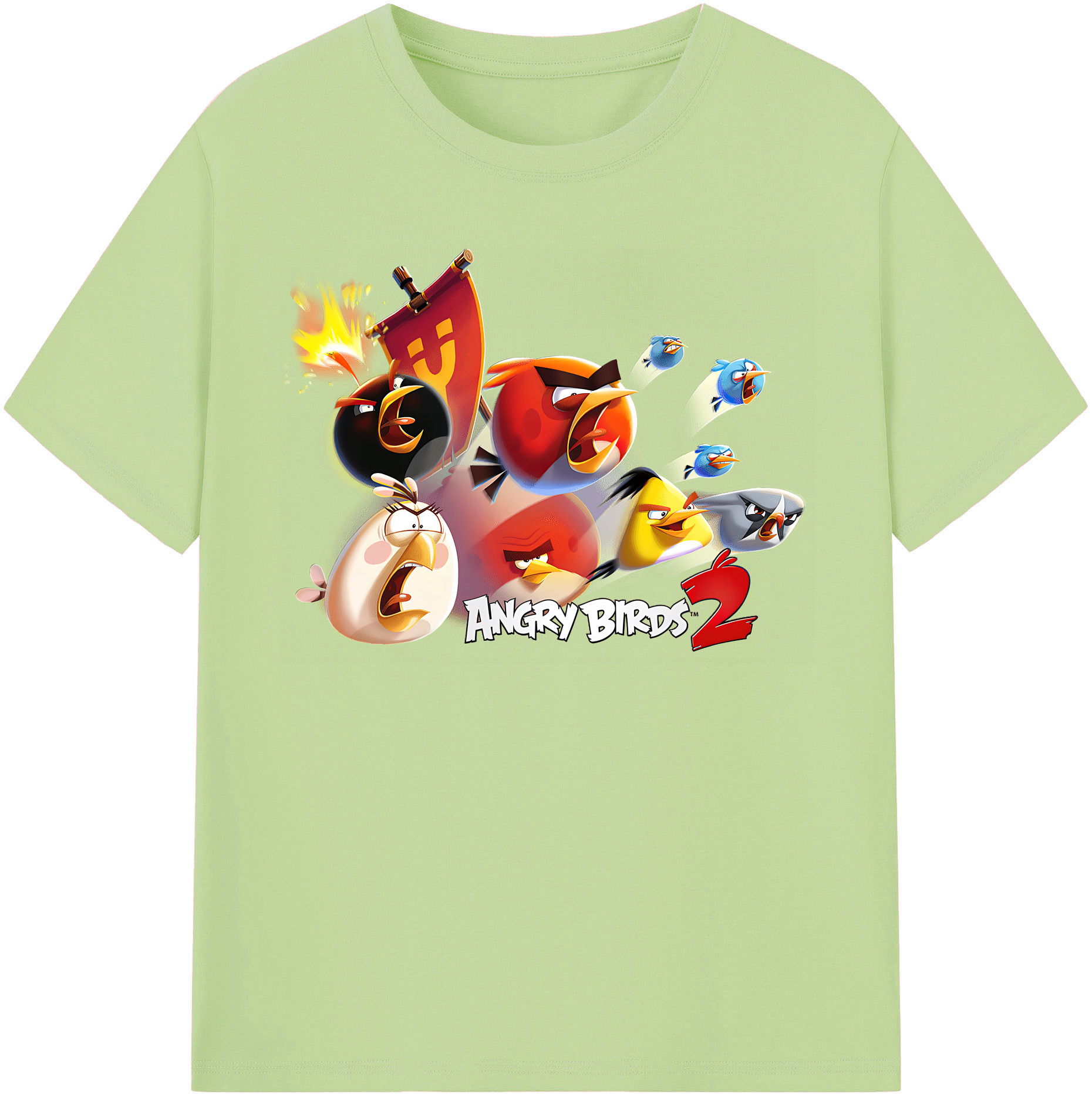 （画像用） Angry Birds アングリーバード 綿100％半袖Tシャツ（フロントプリント）